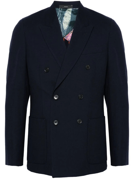  Paul Smith Notched Lapels Double-breasted Blazer - Blue 