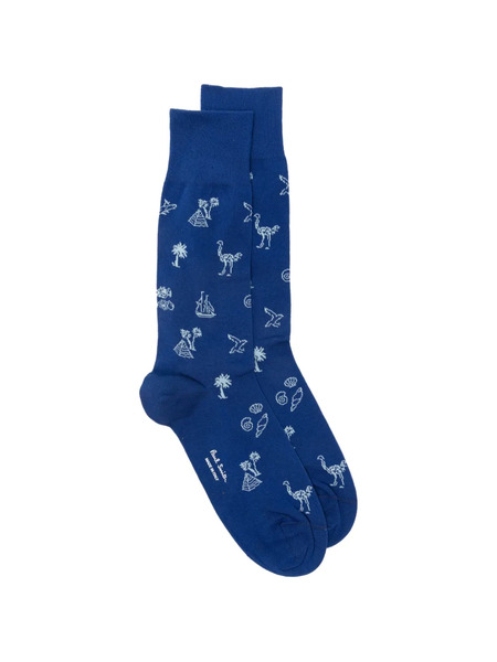  Paul Smith Ostrich Socks - Blue 