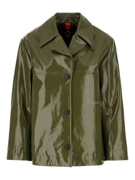  Paul Smith Panelled Leather Jacket - Green 