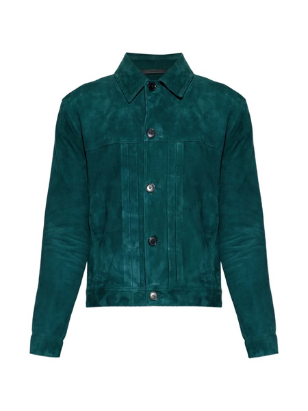  Paul Smith Panelled Suede Jacket - Green 