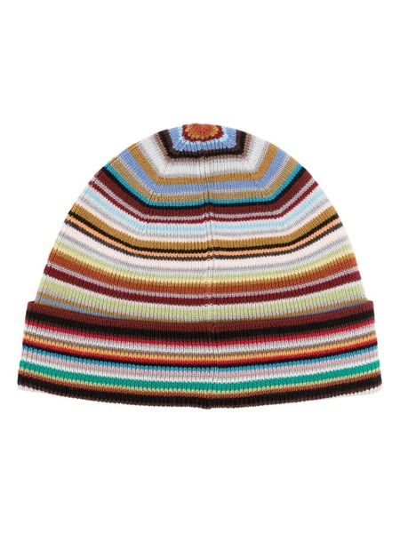  Paul Smith Patterned Intarsia-knit Virgin-wool Beanie - Red 
