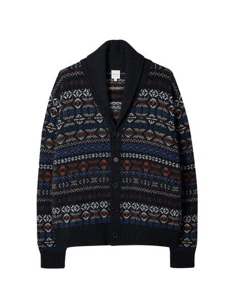 Paul Smith Patterned Shawl-collar Cardigan - Blue 