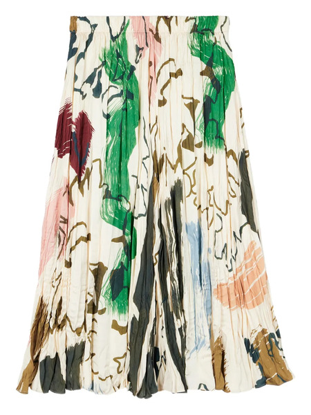  Paul Smith Pleated Print Skirt - Neutrals 