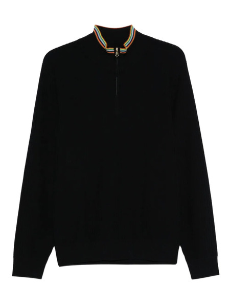  Paul Smith Ribbed Zip-neck Sweater - Blue 