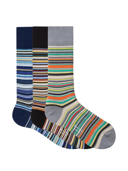  Paul Smith Stripe-pattern Socks (set Of Three) - Blue 