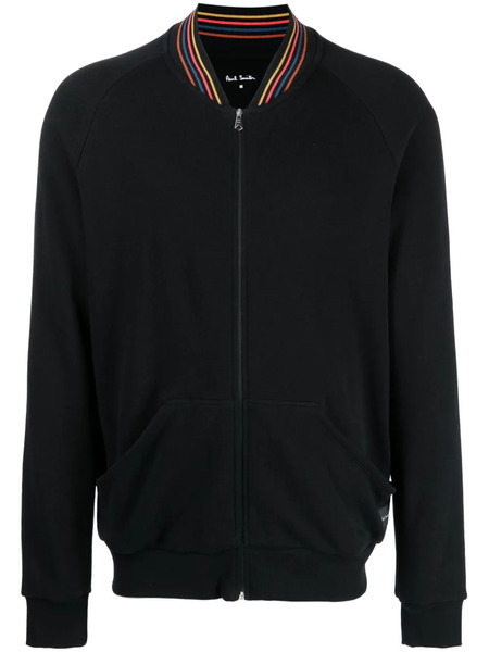  Paul Smith Striped-collar Logo-patch Jacket - Black 