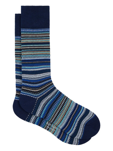  Paul Smith Striped Cotton Socks - Blue 