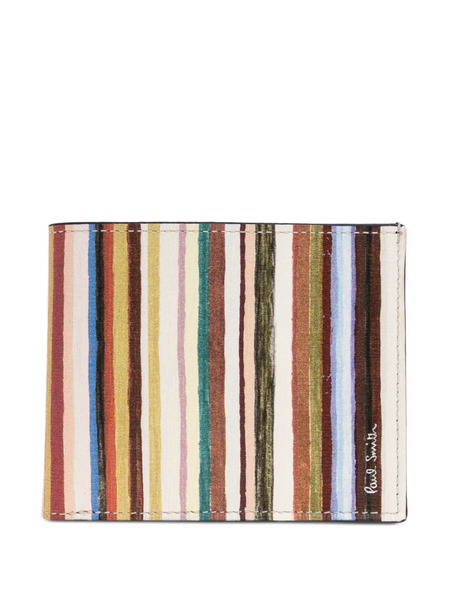 Paul Smith Striped Leather Cardholder - Neutrals 