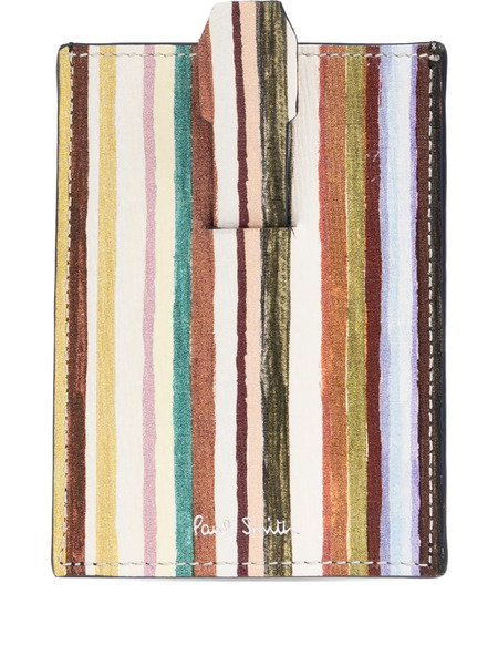  Paul Smith Striped Leather Cardholder - Neutrals 