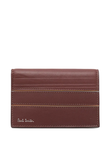  Paul Smith Striped Leather Wallet - Brown 