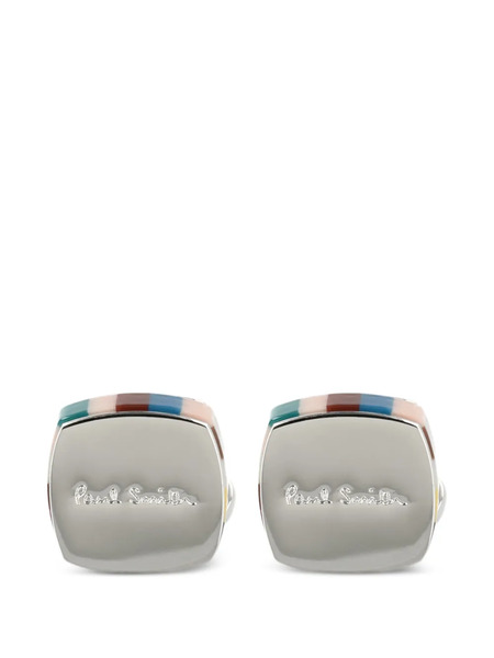  Paul Smith Striped-pattern Cufflinks - Silver 