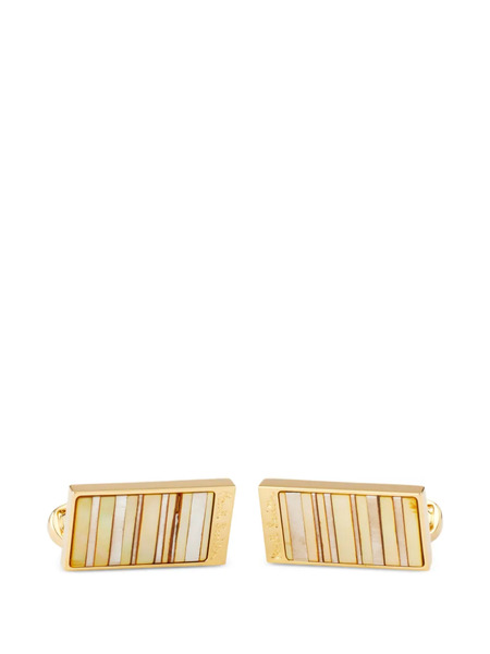  Paul Smith Striped Rectangular Cufflinks - Gold 