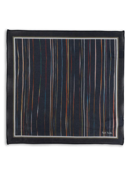  Paul Smith Striped Silk Scarf - Blue 