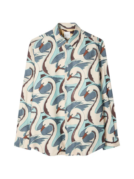  Paul Smith Swan Patterned Shirt - Neutrals 