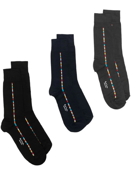  Paul Smith Three-pack Signature Stripe Socks - Black 