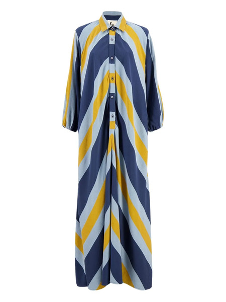  Paula Chevron-patterned Maxi Dress - Blue 