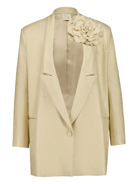  Paula Floral-appliqué Tailored Blazer - Neutrals 