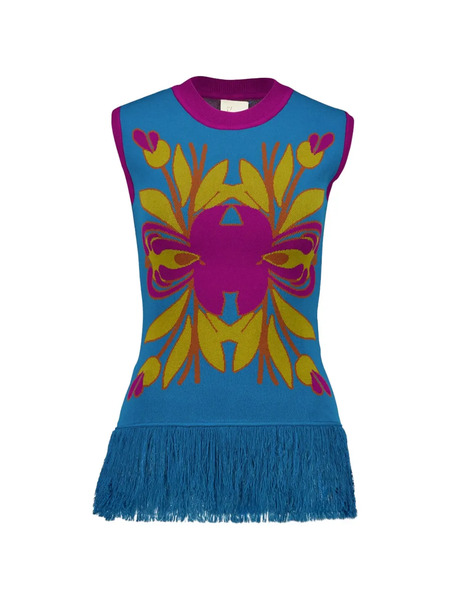  Paula Fringed Vest - Blue 