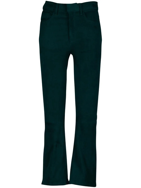  Paula High-rise Flared Suede Pants - Green 