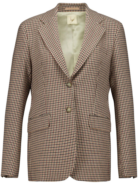 Paula Houndstooth-check Wool Blazer - Brown 