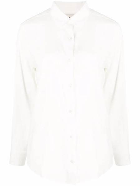  Paula Long-sleeve Silk Shirt - Neutrals 