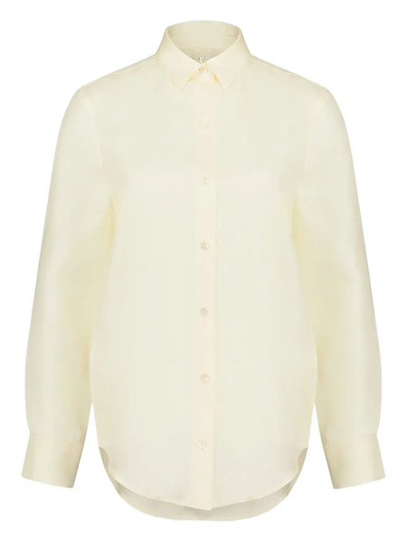  Paula Long-sleeve Silk Shirt - Neutrals 