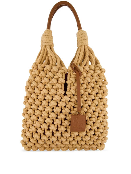  Paula Marble Macramé Tote Bag - Neutrals 