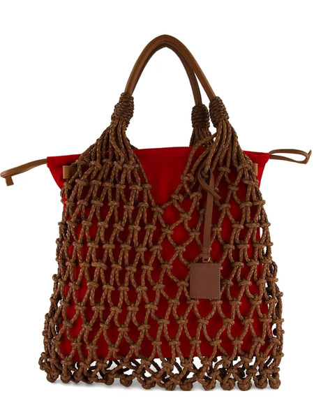  Paula Medium Macramé-net Tote Bag - Red 