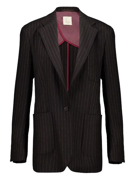  Paula Pinstripe Tailored Blazer - Black 