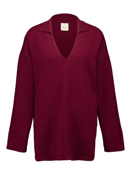  Paula Plunge-collar Sweater - Red 
