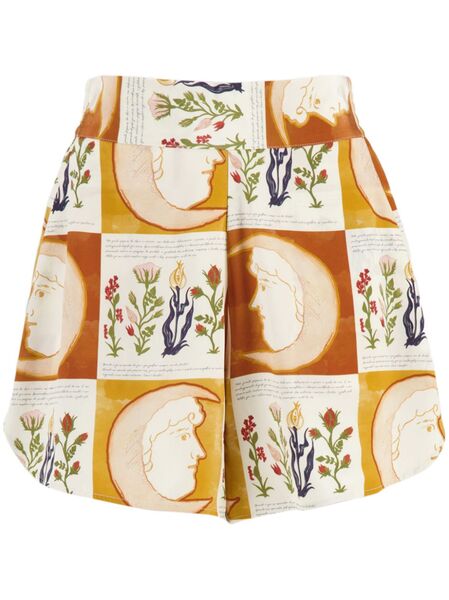  Paula Printed Crepe Shorts - Yellow 