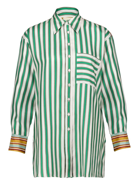  Paula Striped Button-up Shirt - Green 