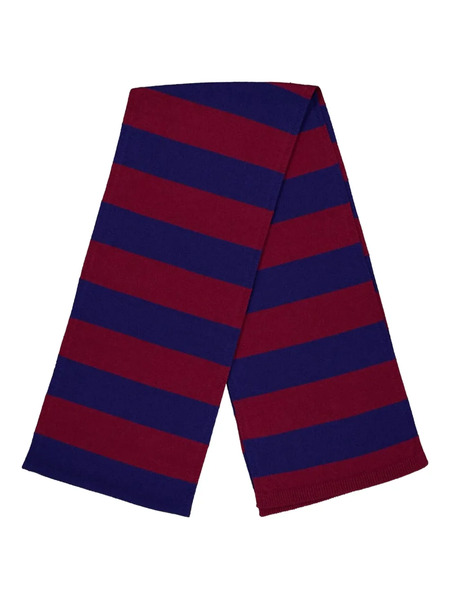  Paula Striped Knitted Scarf - Blue 
