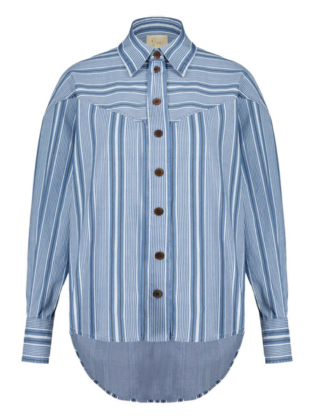  Paula Striped-pattern Shirt - Blue 