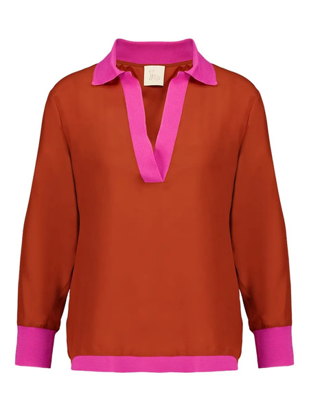  Paula V-neck Blouse - Red 