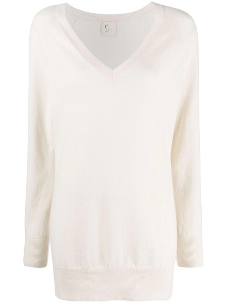  Paula V-neck Cashmere Jumper - Neutrals 