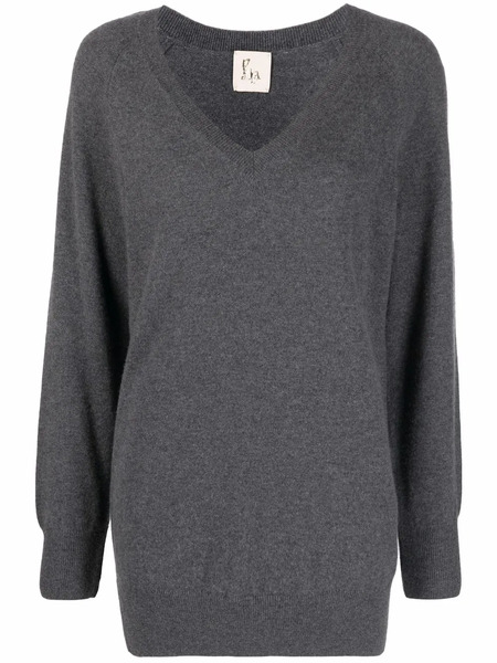  Paula V-neck Knit Jumper - Grey 