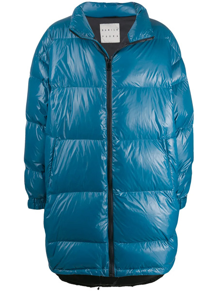  Paura Oversized Quilted Coat - Blue 
