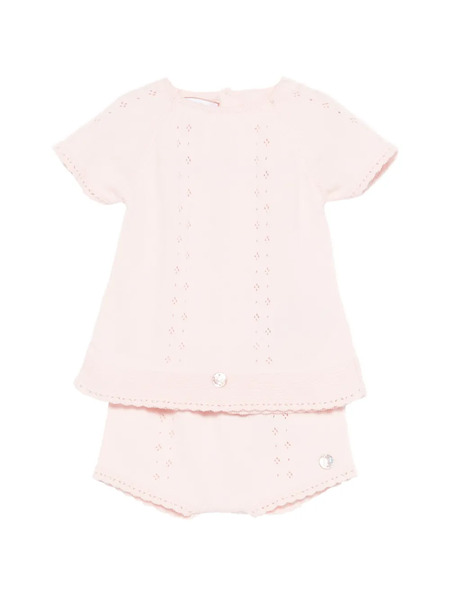  Paz Rodriguez Broderie Shorts Set - Pink 