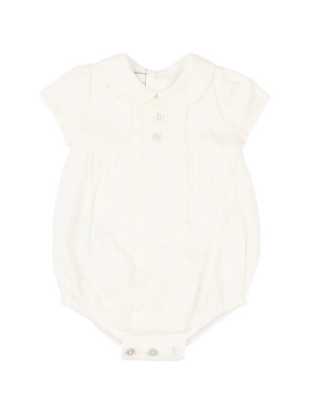  Paz Rodriguez Collared Linen Babygrow - Neutrals 