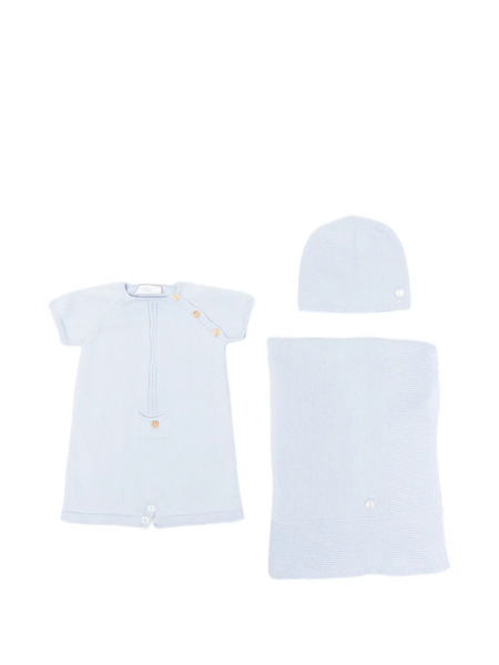  Paz Rodriguez Knitted Romper Set - Blue 