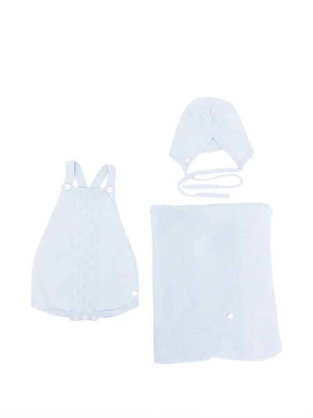  Paz Rodriguez Knitted Romper Set - Blue 