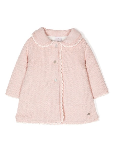  Paz Rodriguez Peter Pan-collar Knitted Coat - Pink 