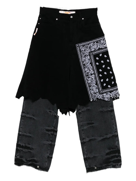  Pdf Bandana-panel Jeans - Black 
