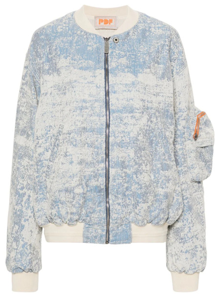  Pdf Dust-effect Denim Jacket - Blue 