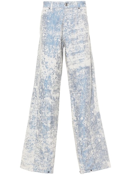 Pdf Dust-effect Straight-leg Jeans - Blue 