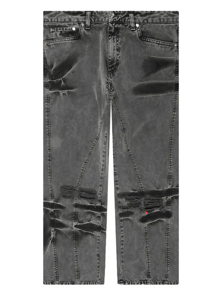  Pdf Embroidered Distressed Jeans - Black 
