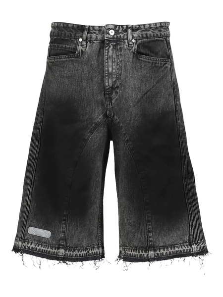  Pdf Frayed Denim Shorts - Black 