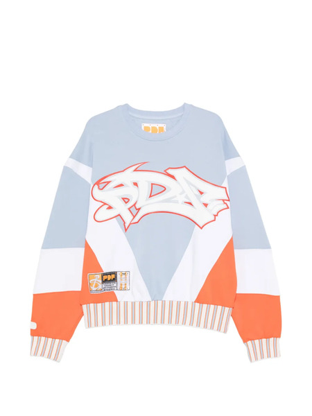  Pdf Graphic-print Colour-block Sweatshirt - Blue 