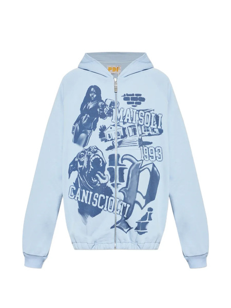  Pdf Graphic-print Hoodie - Blue 